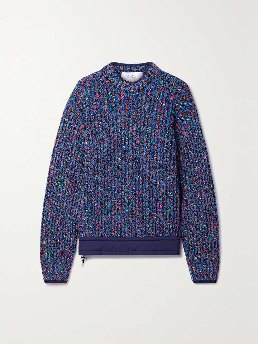 Aztech Mountain Shell-trimmed Ribbed-knit Sweater