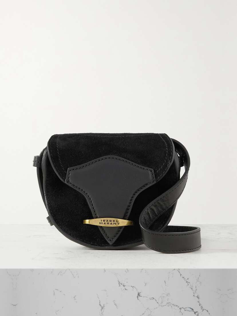 Isabel Marant Botsy Mini Leather-trimmed Suede Shoulder Bag