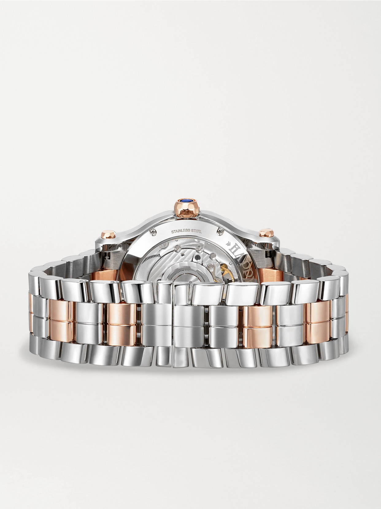 Shop Chopard Happy Sport Automatic 36mm 18-karat Rose Gold, Stainless Steel And Diamond Watch