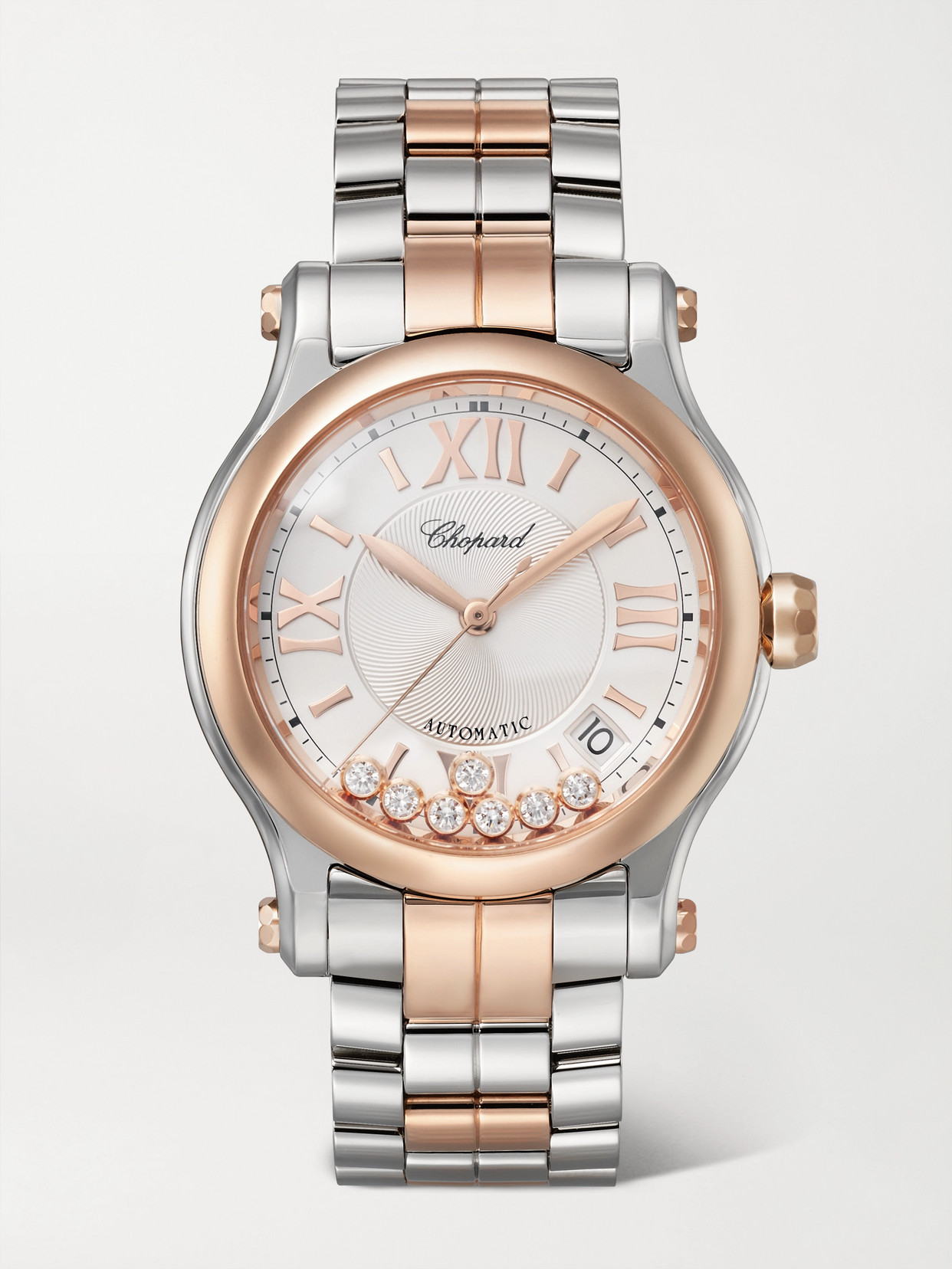 Chopard - Happy Sport Automatic 36mm 18-karat Rose Gold, Stainless Steel And Diamond Watch - One size