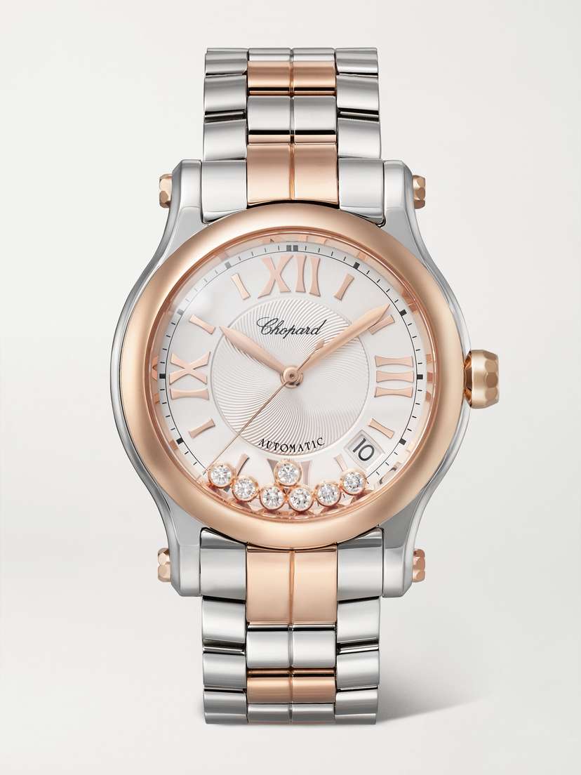 Chopard Happy Sport Automatic 36mm 18-karat Rose Gold, Stainless Steel And Diamond Watch