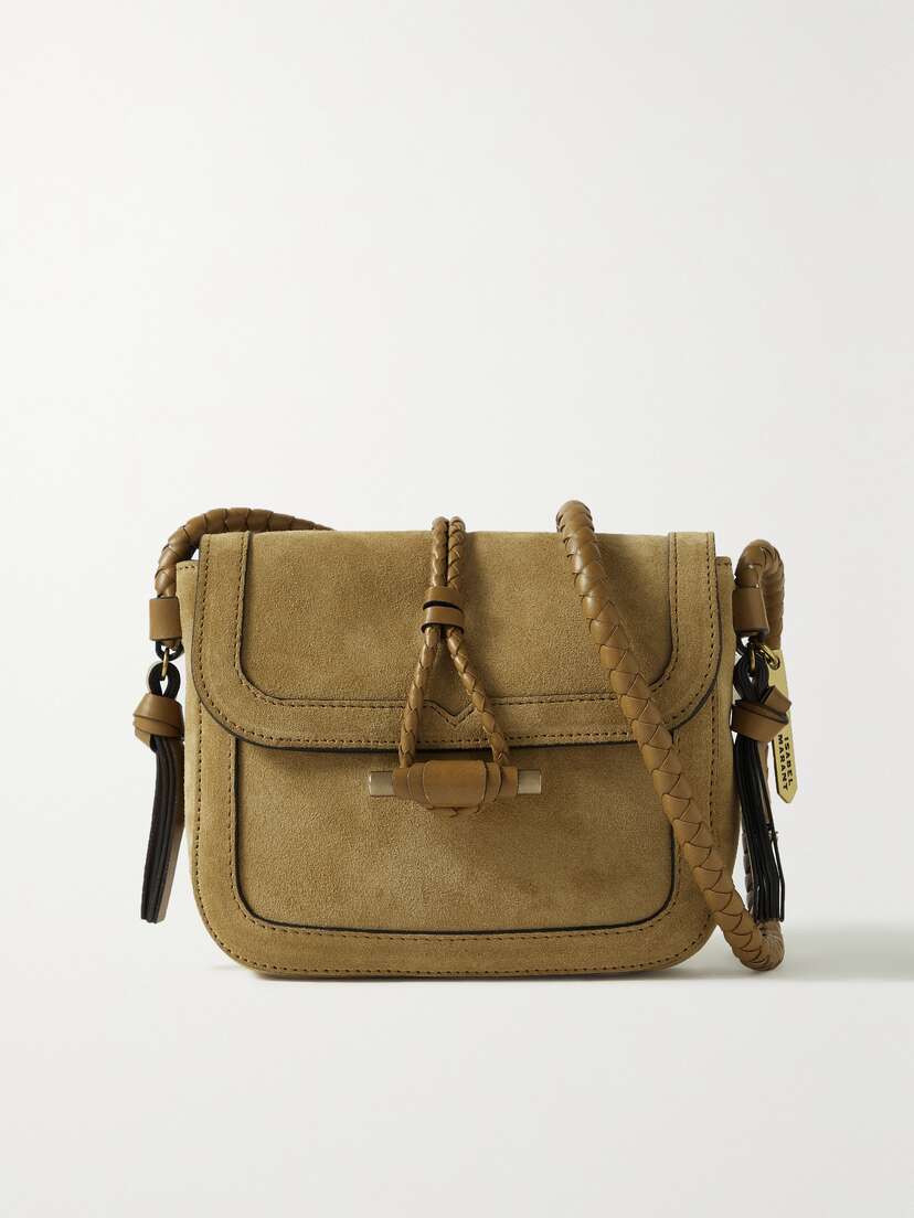 Isabel Marant Vigo Leather-trimmed Suede Shoulder Bag