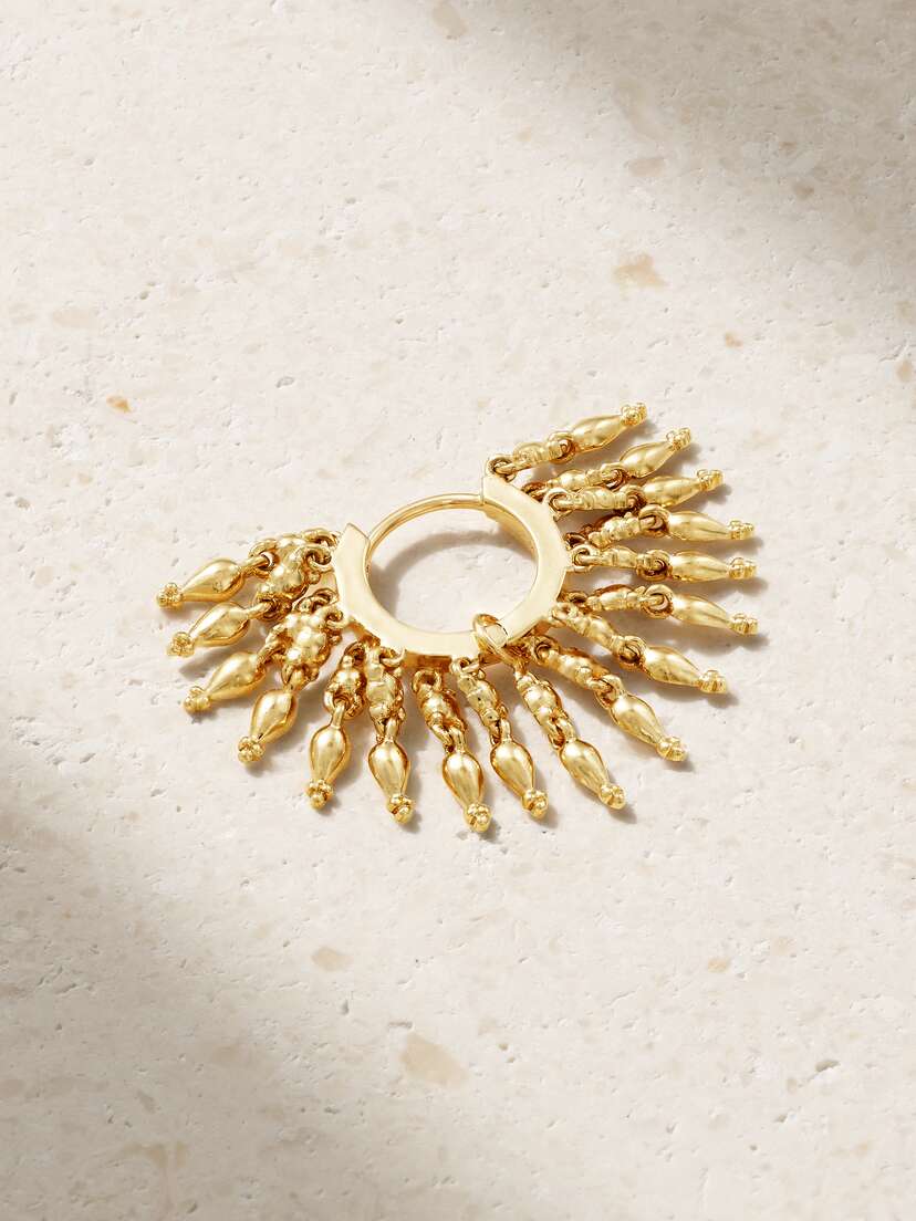 MARIA TASH Tassel 8mm 18-karat Gold Single Hoop Earring