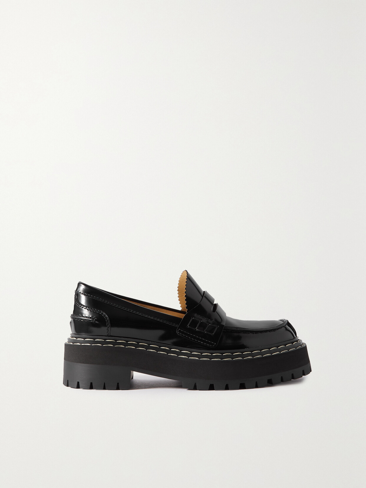 Proenza Schouler Patent-leather Platform Loafers In Black