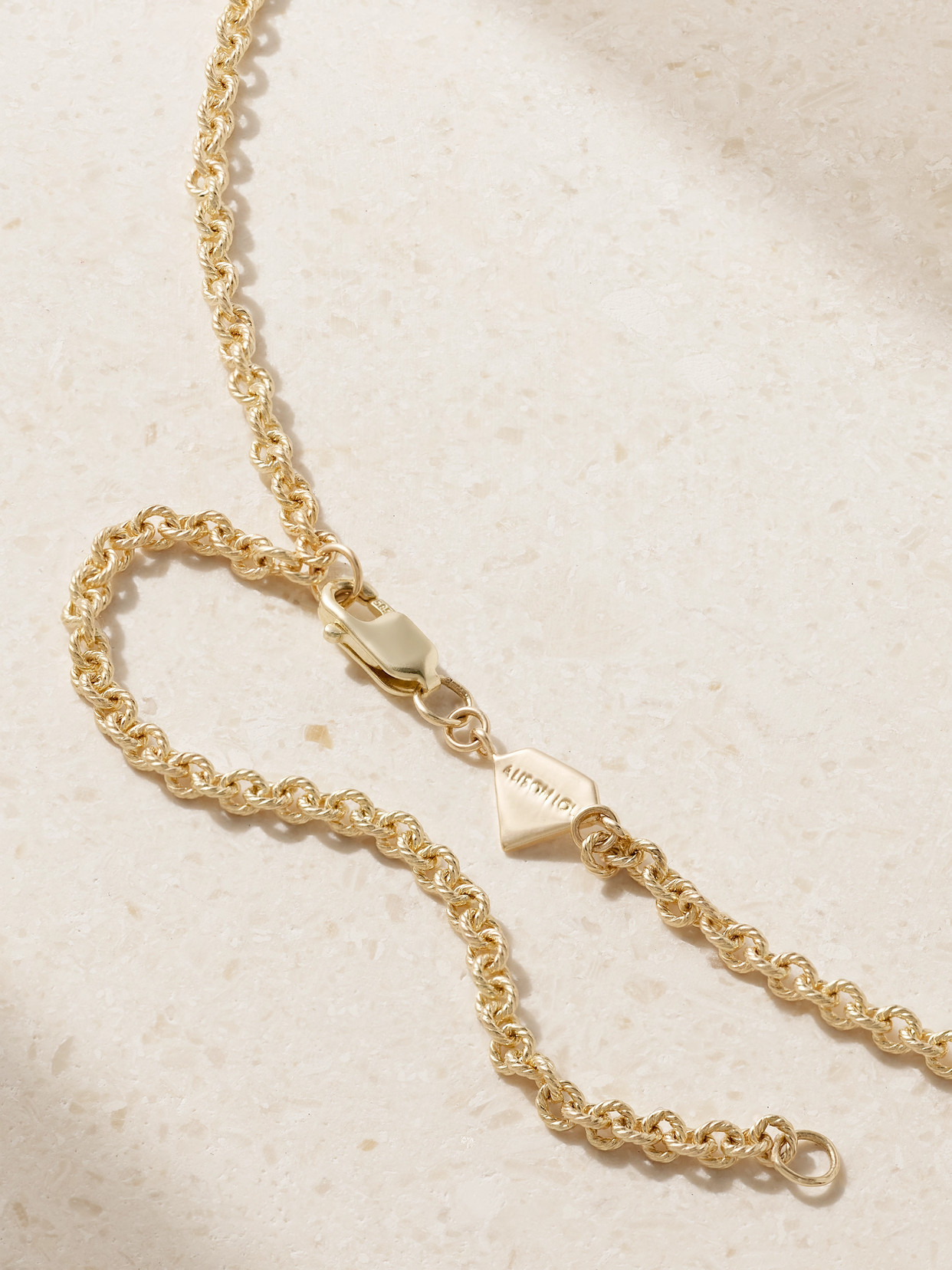 Alison Lou Madison 14-karat Gold, Emerald And Enamel Necklace In Green