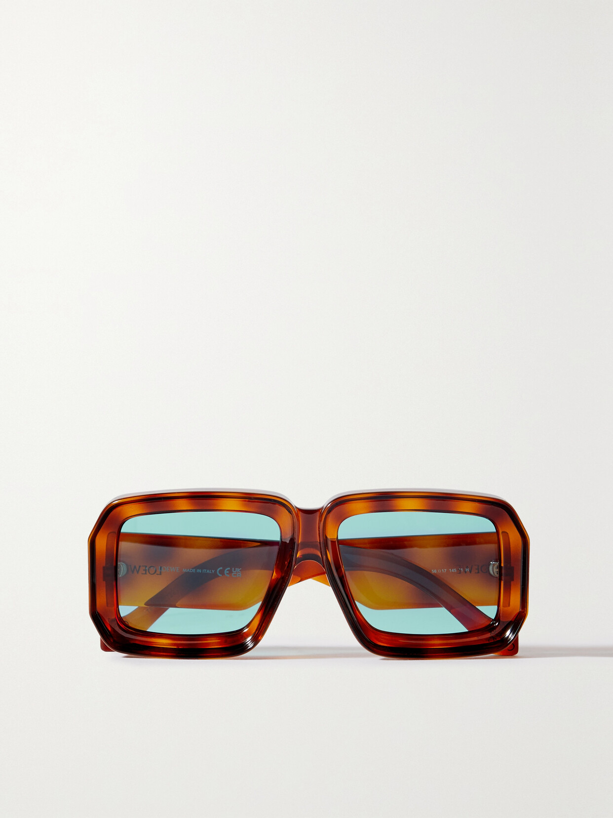 LOEWE + PAULA'S IBIZA SQUARE-FRAME TORTOISESHELL ACETATE SUNGLASSES