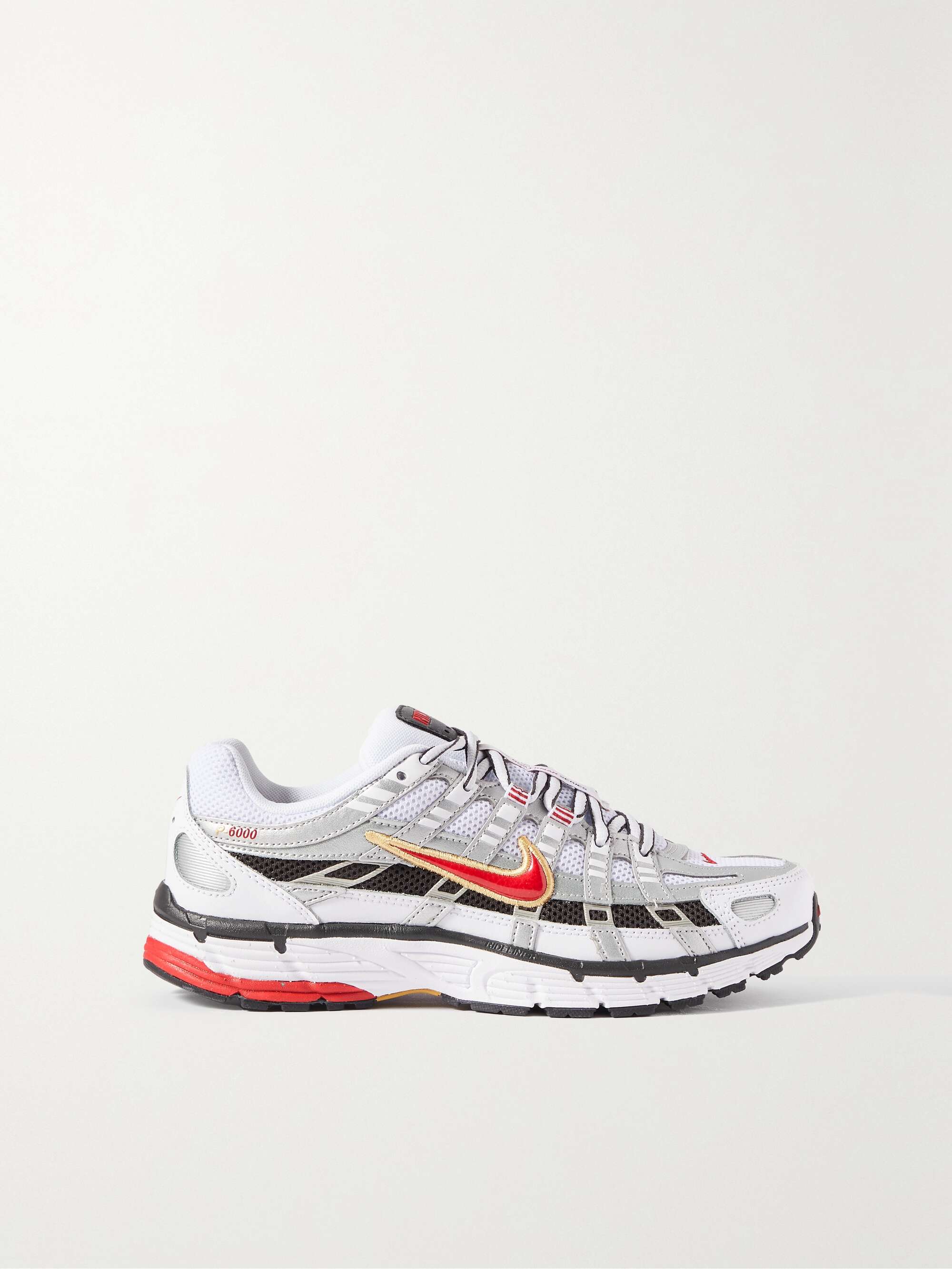 NIKE P-6000 rubber-trimmed leather and mesh sneakers | NET-A-PORTER