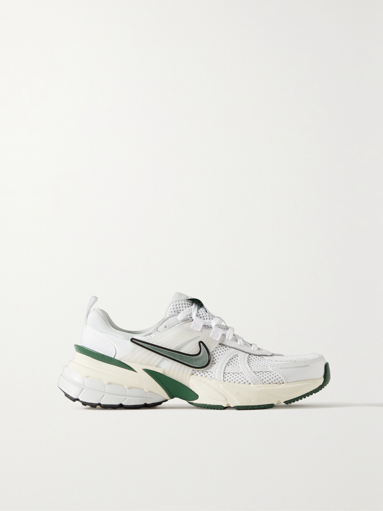 Nike V2k Rubber-trimmed Leather And Mesh Sneakers - White