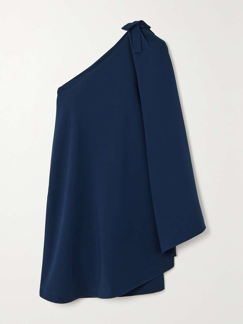 BERNADETTE Benedicte One-shoulder Bow-embellished Stretch-crepe Mini Dress