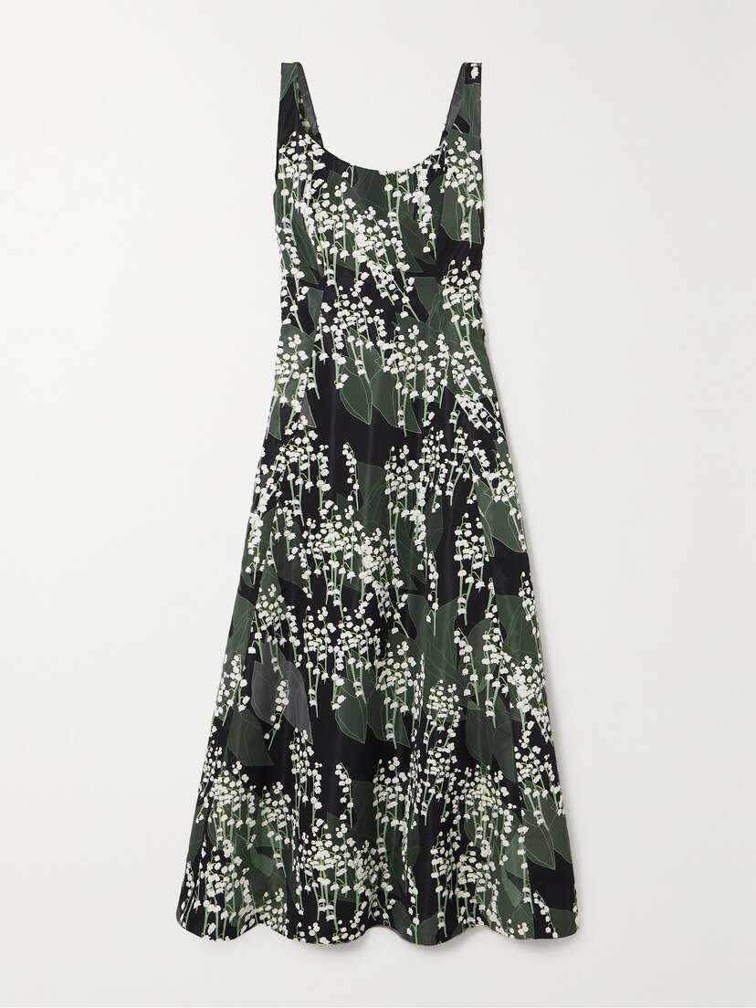 BERNADETTE Maudette Floral-print Taffeta Maxi Dress