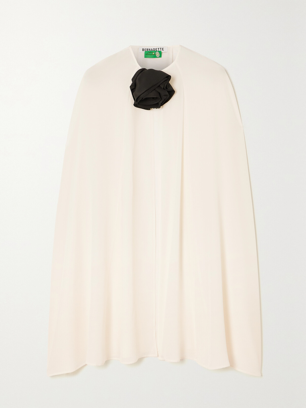 BERNADETTE - Dillion Floral-appliquéd Silk Crepe De Chine Cape - Ivory