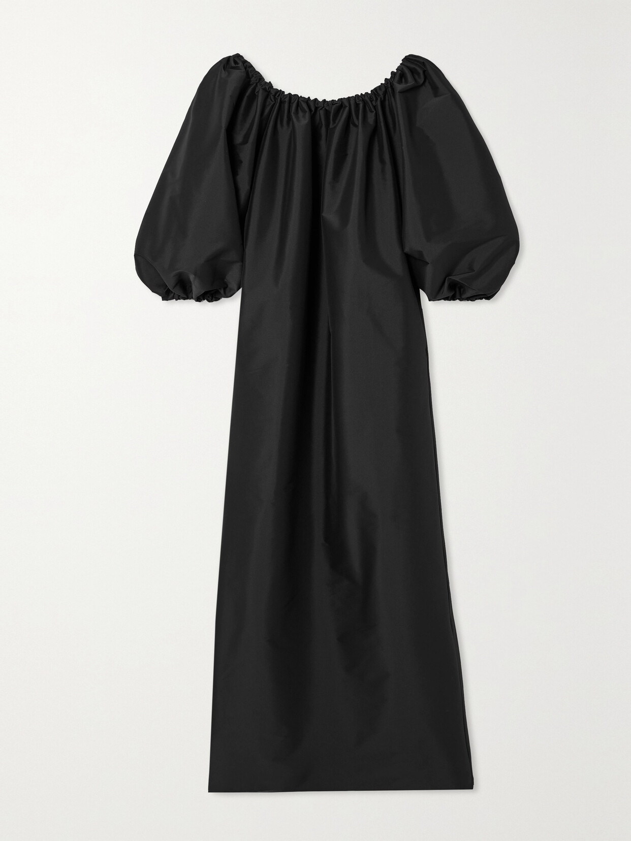 Bernadette Bobby Gathered Taffeta Maxi Dress In Black