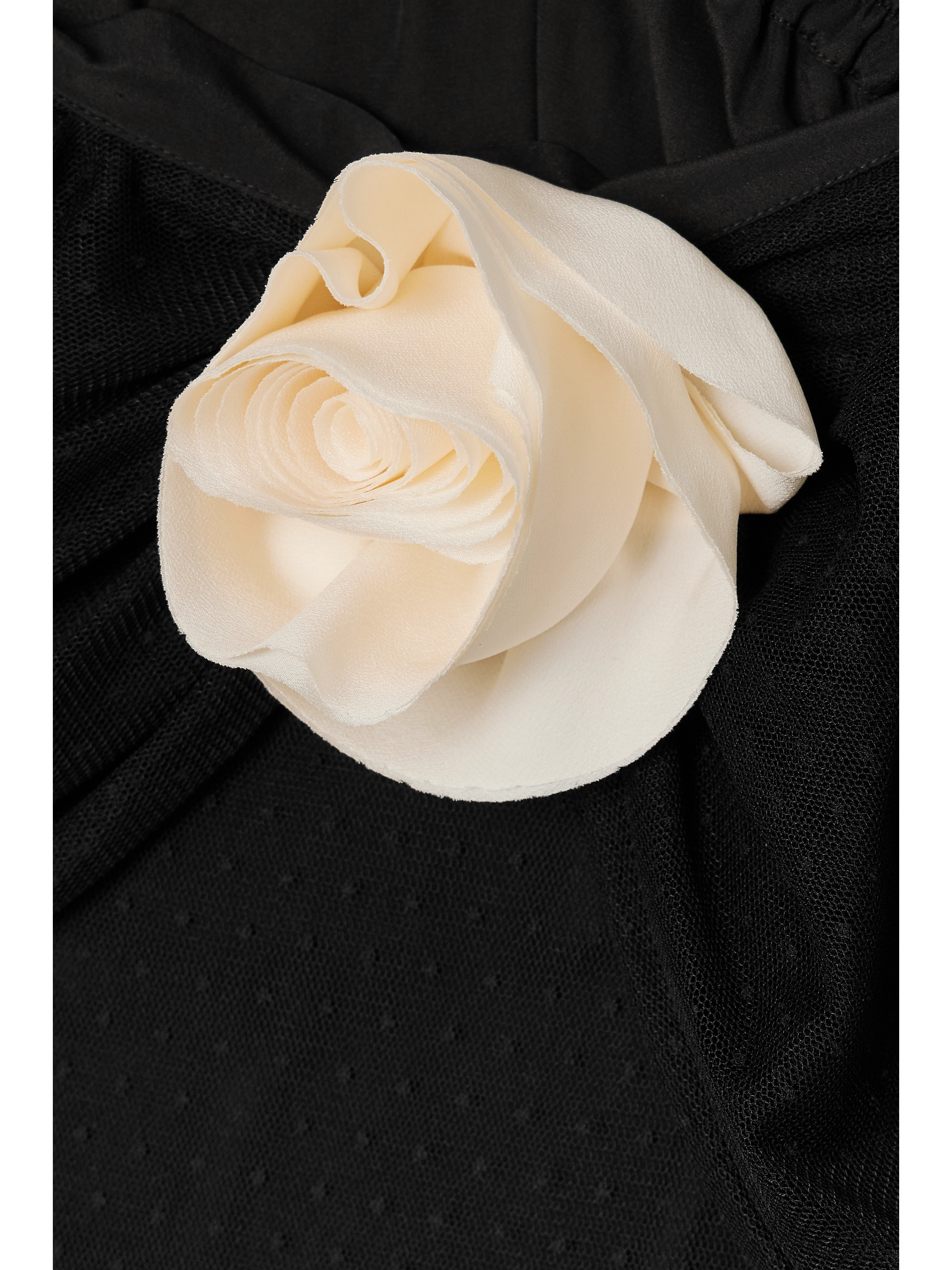 Bernadette Daffodil floral-appliquéd point d'esprit tulle and silk crepe de chine mini dress thumbnail