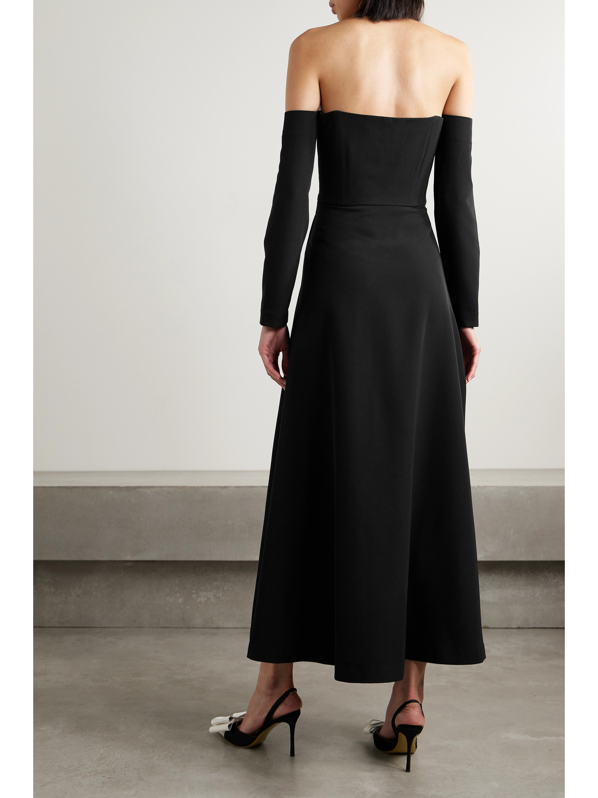 Bernadette Edie off-the-shoulder crepe maxi dress