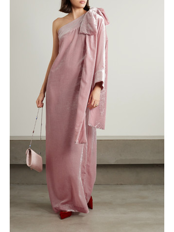 Bernadette Nel one-sleeve bow-detailed velvet gown
