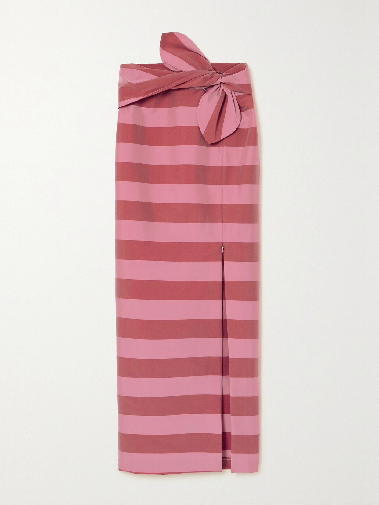 Bernadette Cecile Tie-waist Striped Taffeta Maxi Skirt In Pink