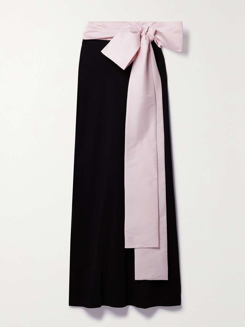 BERNADETTE Bart Bow-detailed And Taffeta Maxi Skirt
