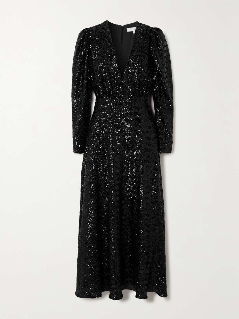 Borgo de Nor Bernadette Sequined Crepe Maxi Dress - UK 18