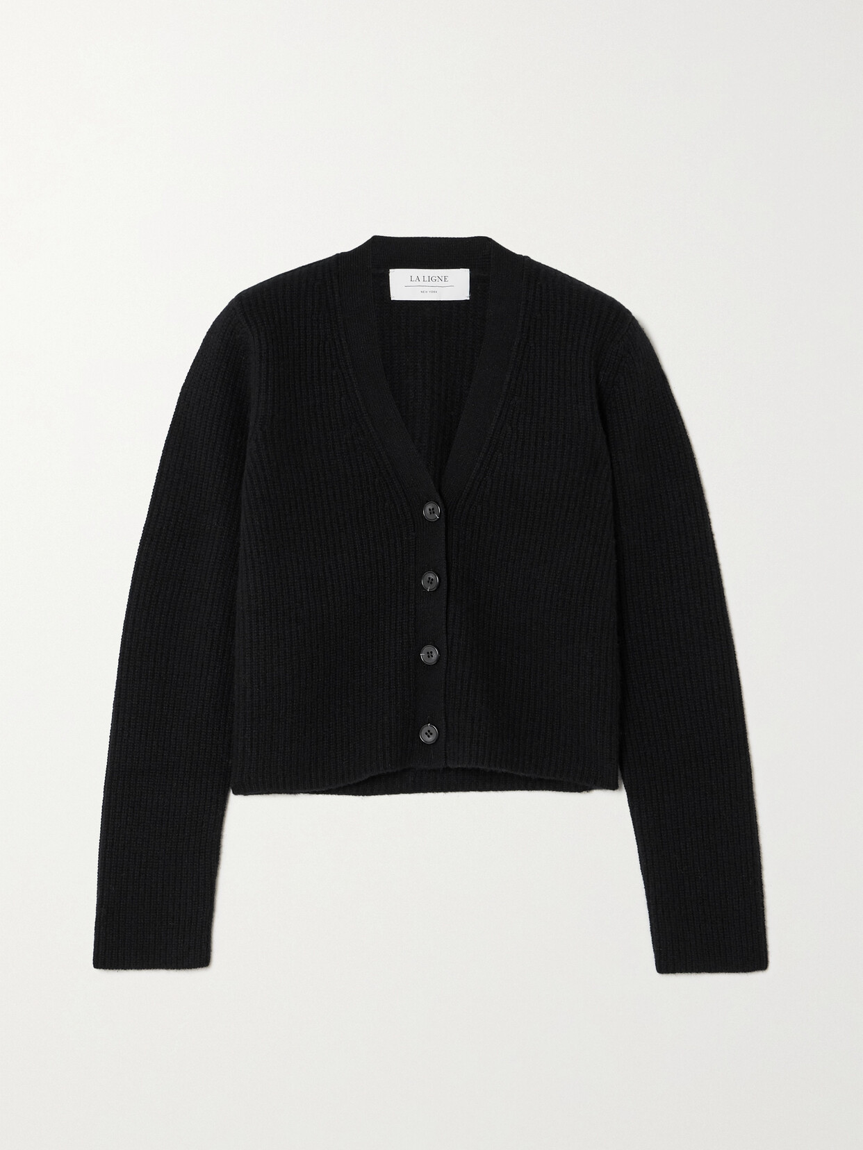 La Ligne - Ribbed Cashmere Cardigan - Black