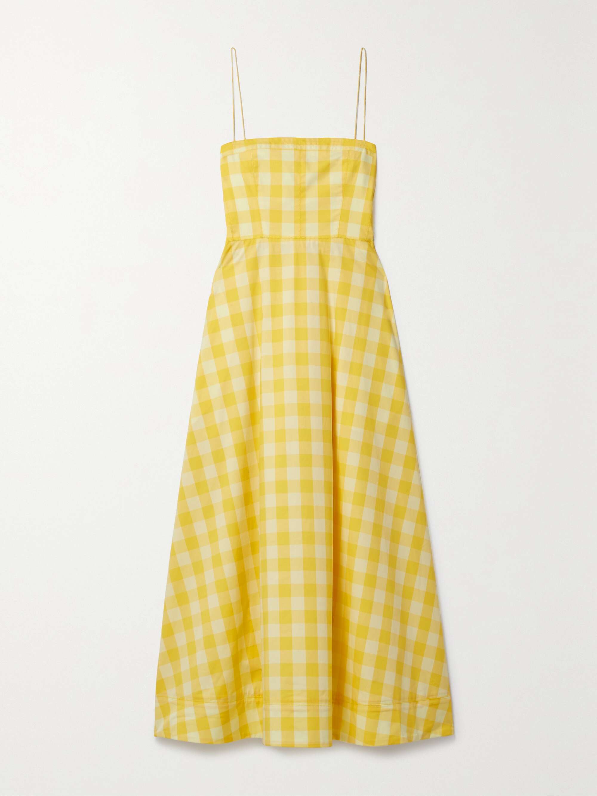 LA LIGNE Gingham cotton-blend poplin midi dress | NET-A-PORTER