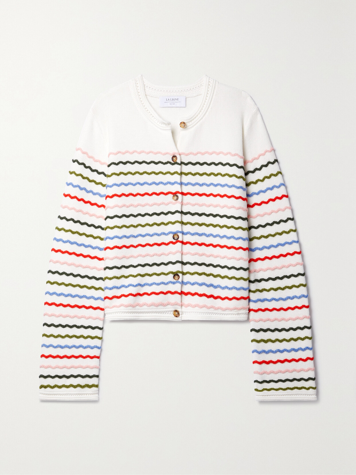 La Ligne - Ric Rac-trimmed Cotton Cardigan - Cream