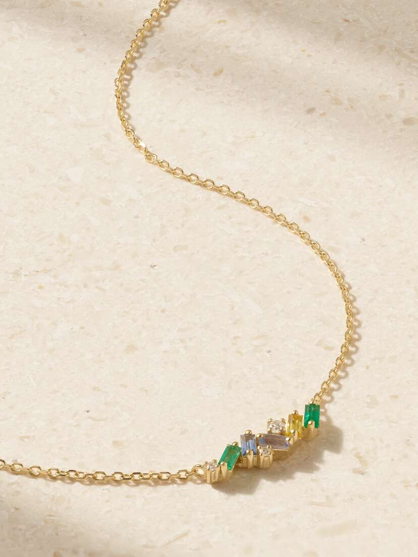 Suzanne Kalan 18-karat Gold Multi-stone Necklace