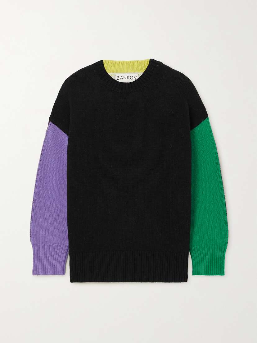 Zankov Ryo Color-block Wool-blend Sweater