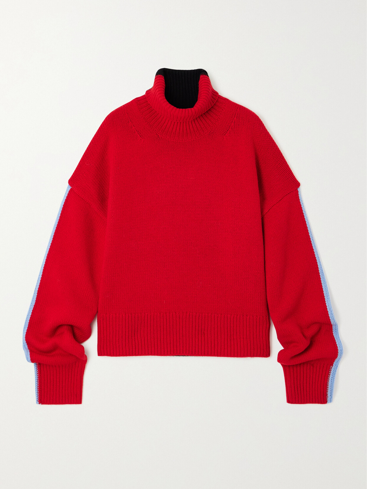 Zankov - Wolfgang Color-block Wool-blend Turtleneck Sweater - Red