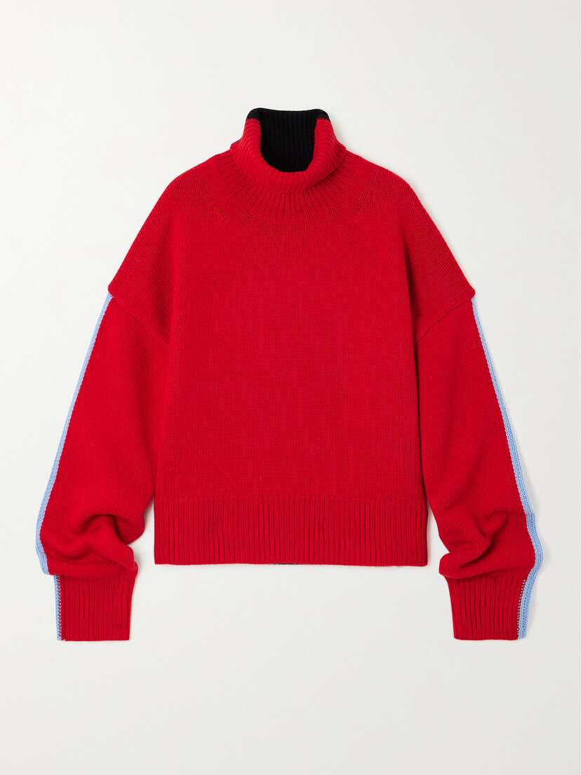 Zankov Wolfgang Color-block Wool-blend Turtleneck Sweater - x large