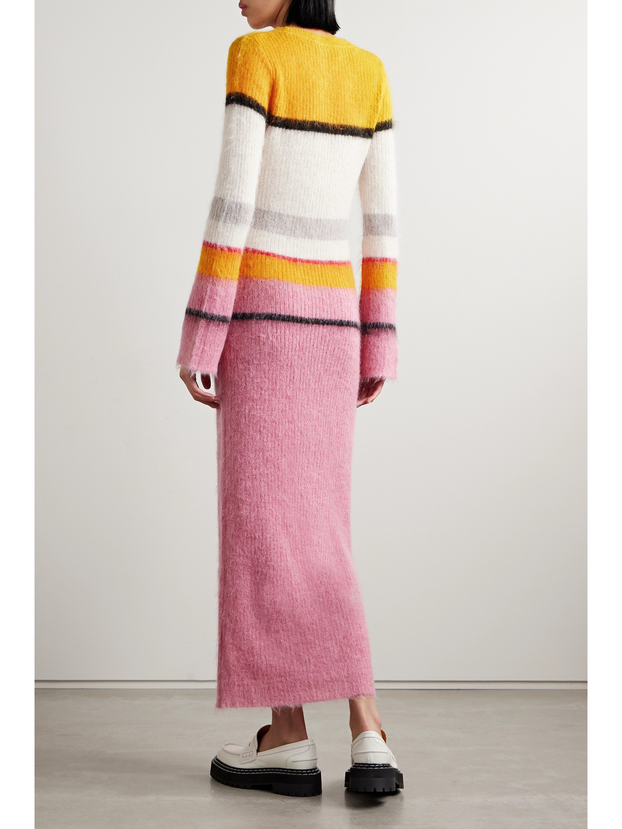 Zankov Matilda striped brushed knitted maxi dress