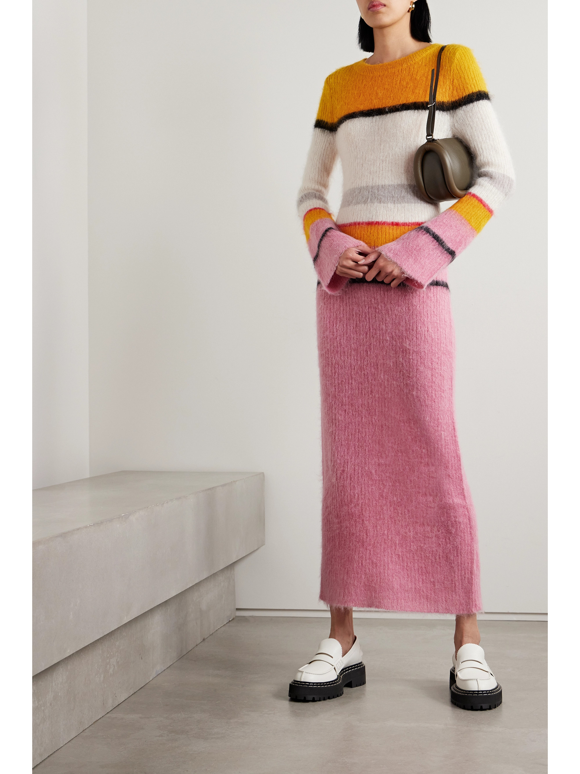 Zankov Matilda striped brushed knitted maxi dress