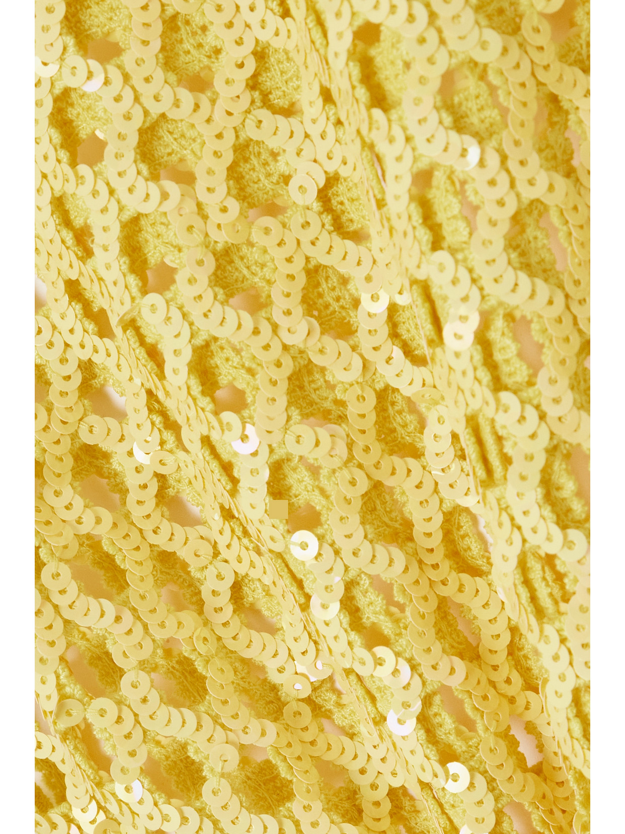 Zankov Dushka Sequined Open-knit Top In Yellow