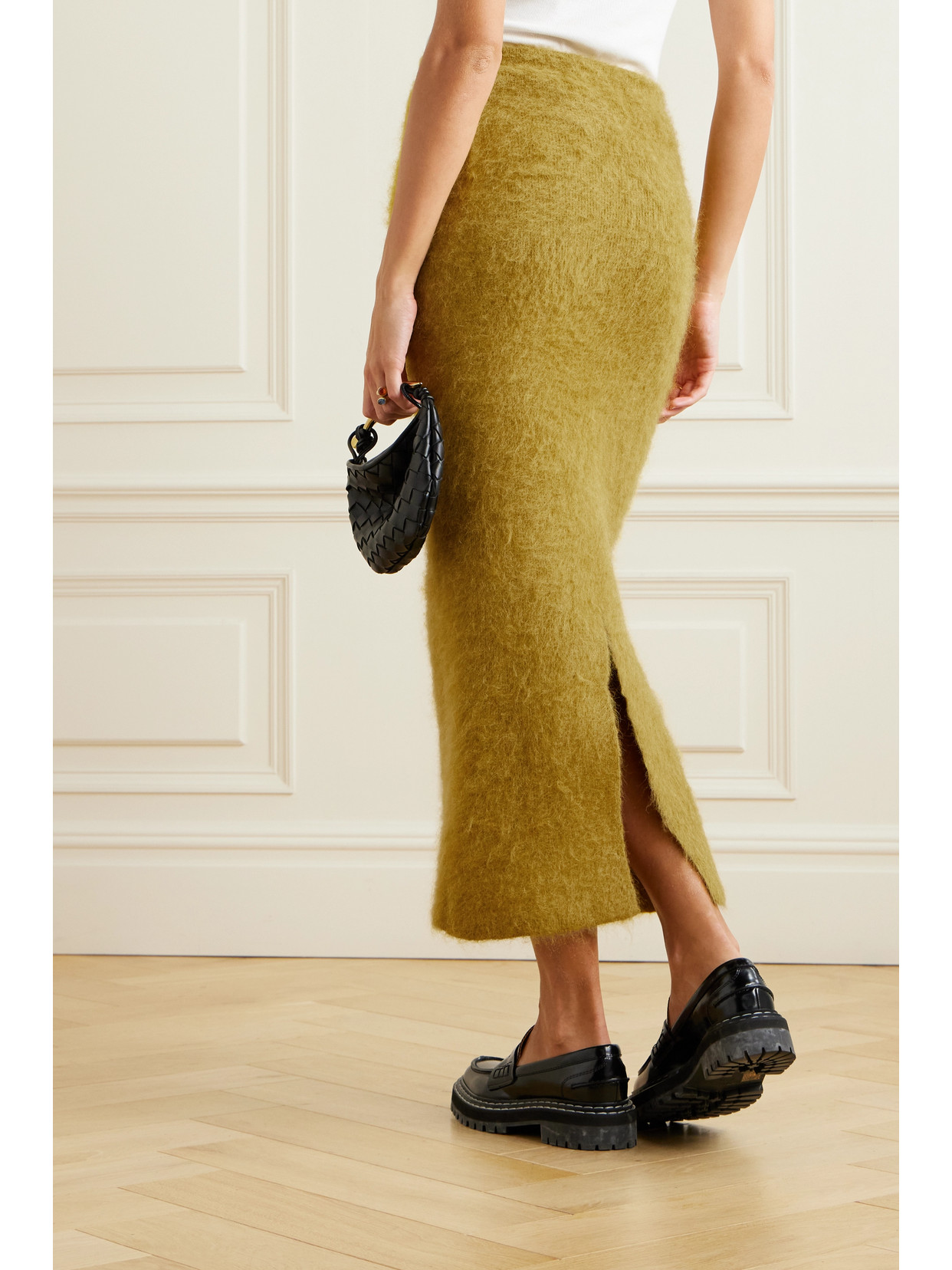 Zankov Delphine Brushed-knit Skirt In Brown