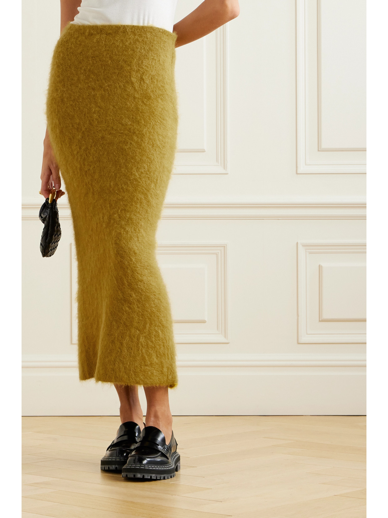 Zankov Delphine Brushed-knit Skirt In Brown