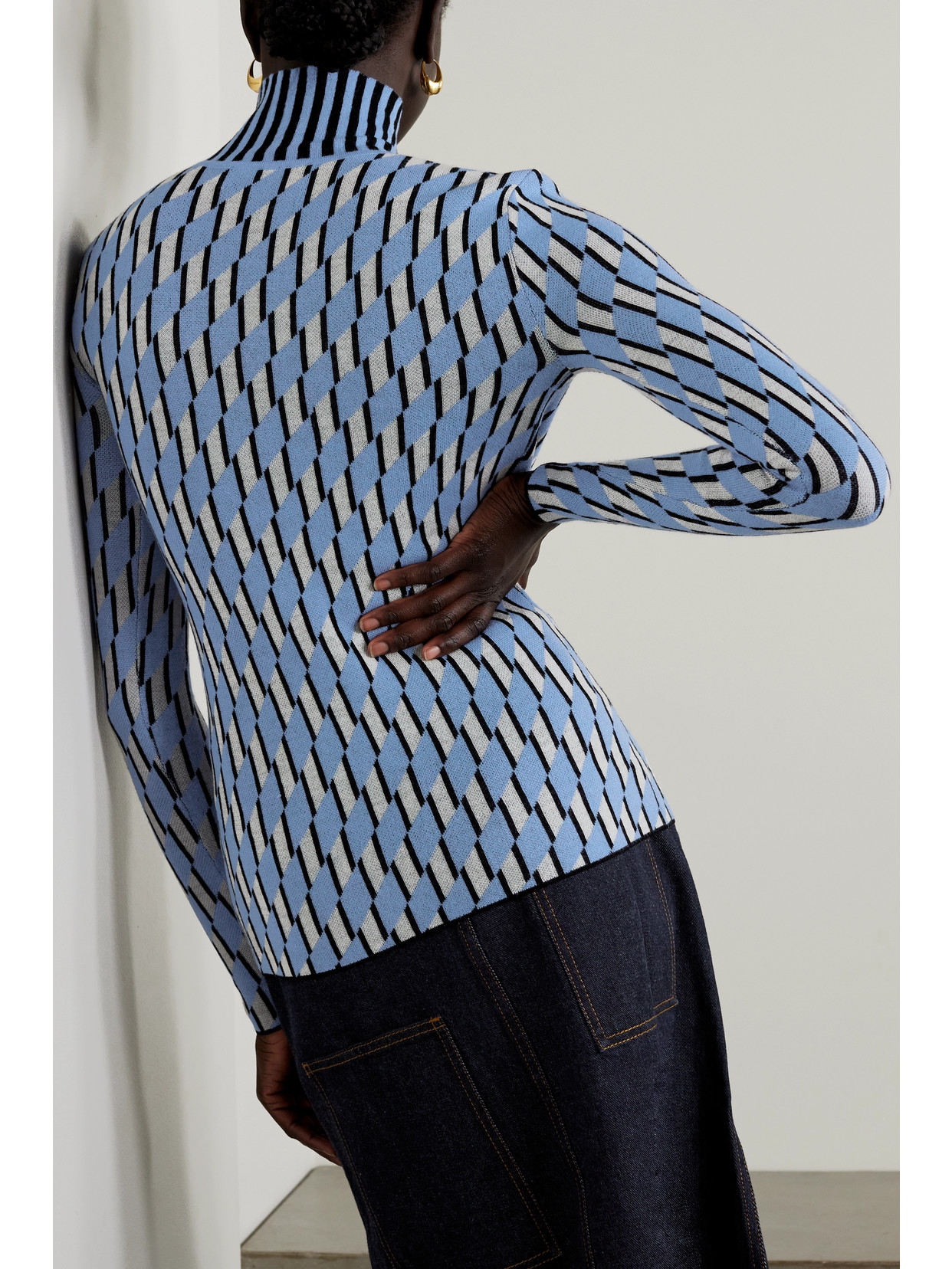 Zankov Raven Merino Wool-jacquard Turtleneck Sweater In Multi