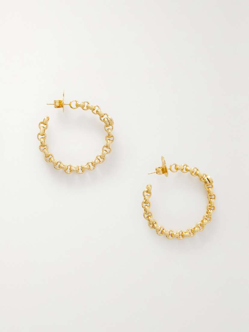 Pacharee Soe Gold-plated Sapphire Hoop Earrings