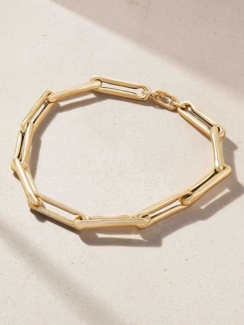 Lauren Rubinski Extra Large 14-karat Gold Diamond Necklace