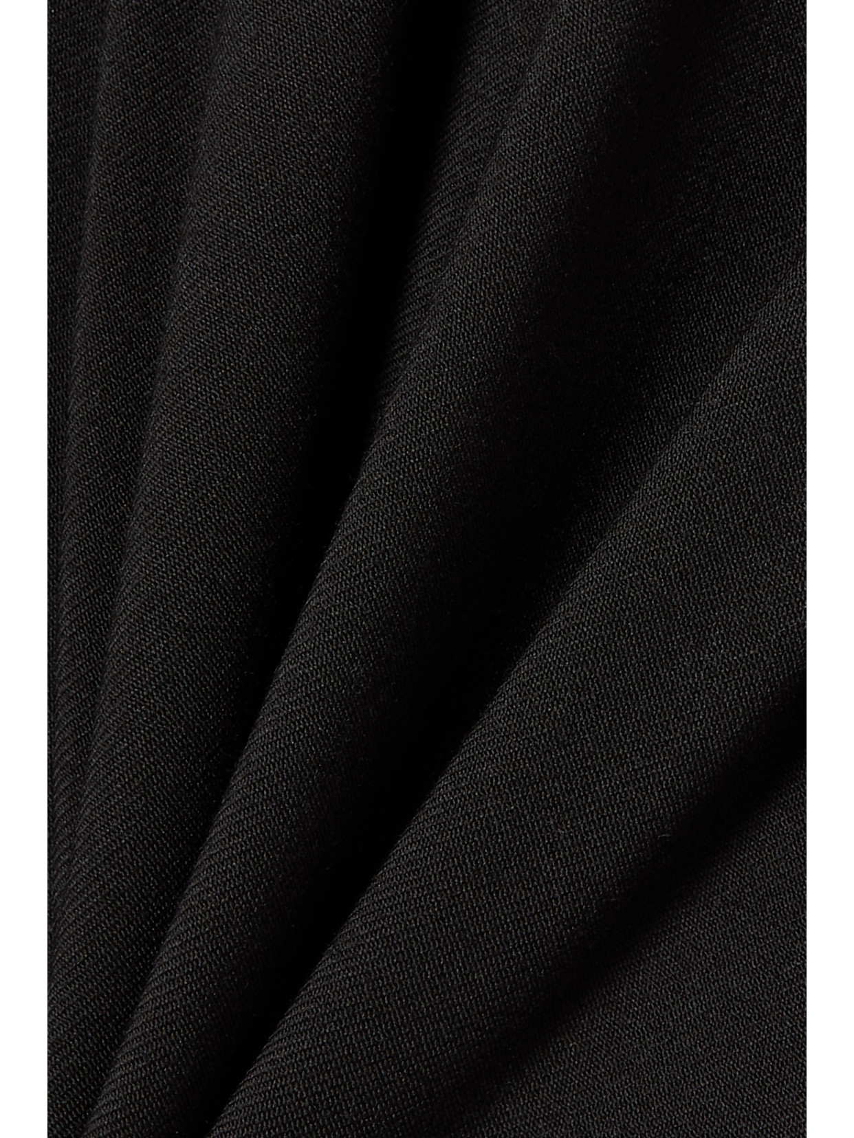 Alaïa Belted Pleated Leather-trimmed Wool-blend Tapered Pants In Black