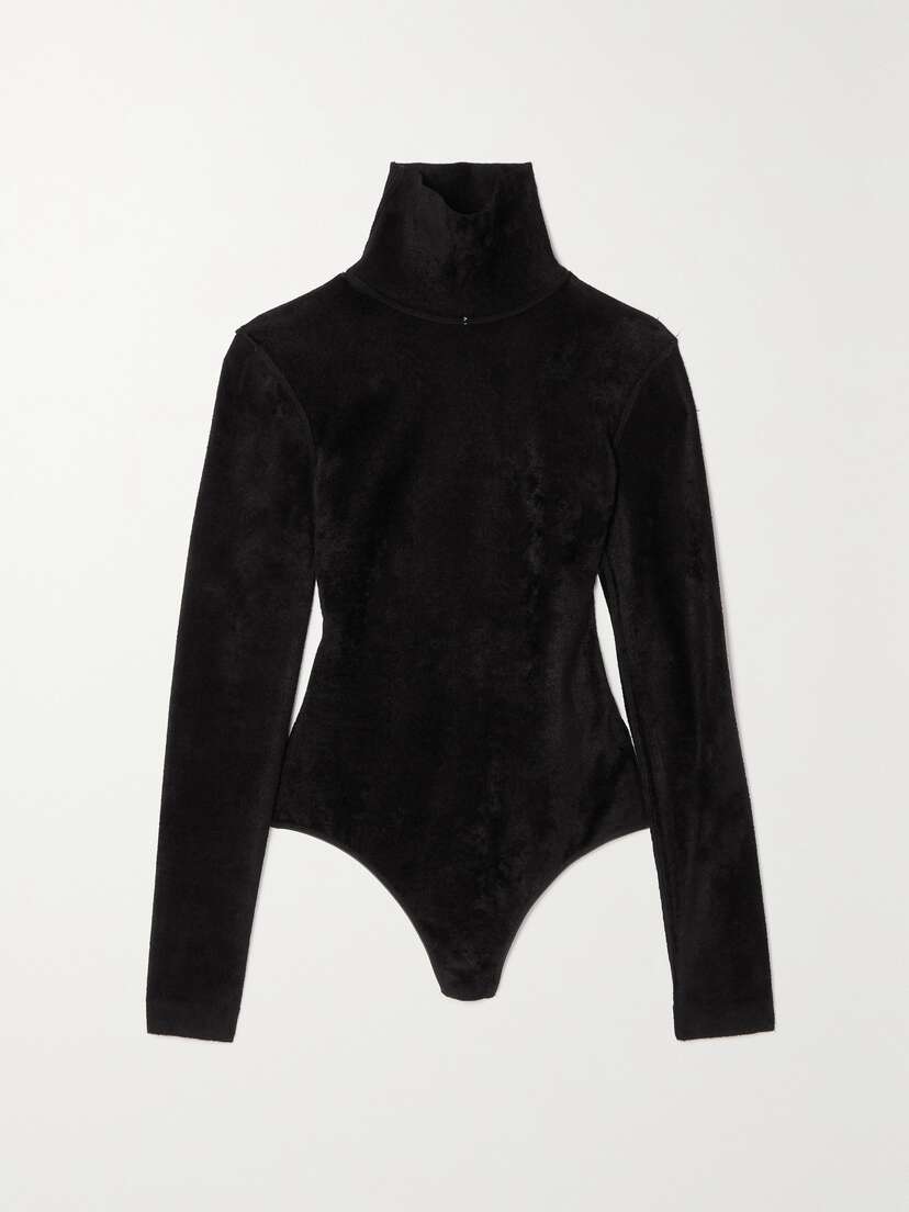 Alaïa Chenille Turtleneck Thong Bodysuit