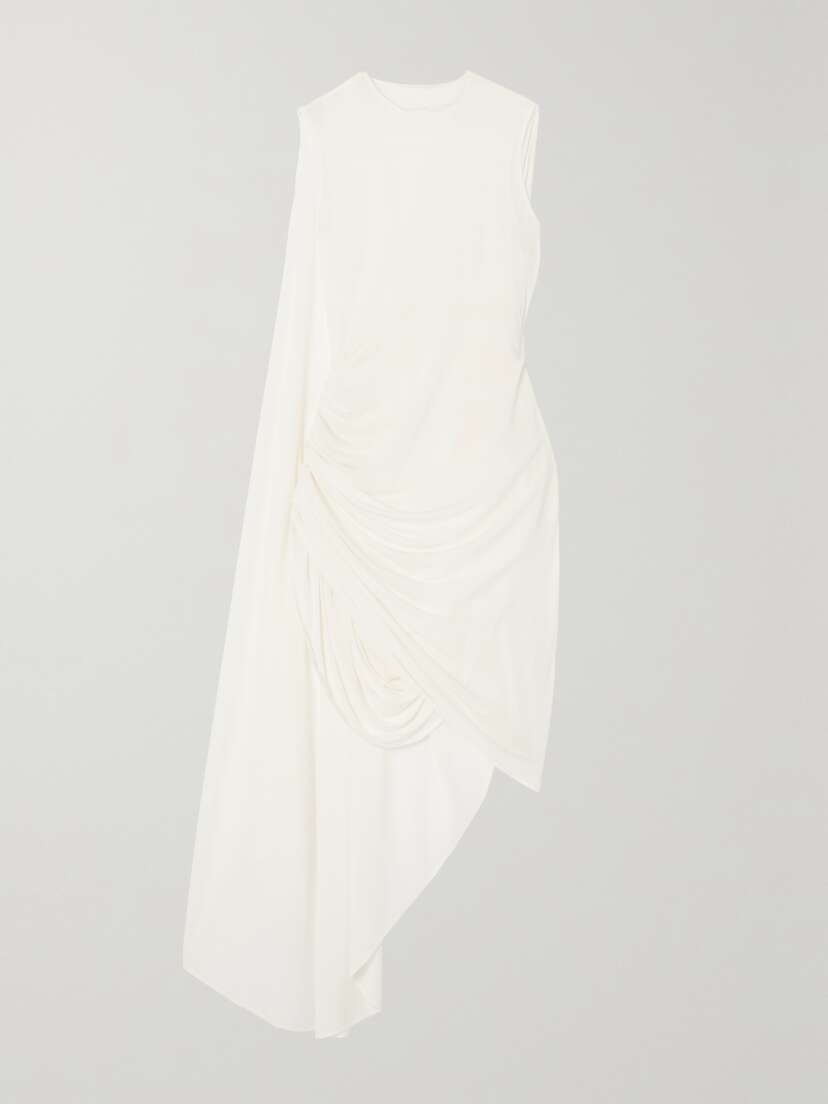Alaïa Asymmetric Draped Ruched Stretch-jersey Mini Dress