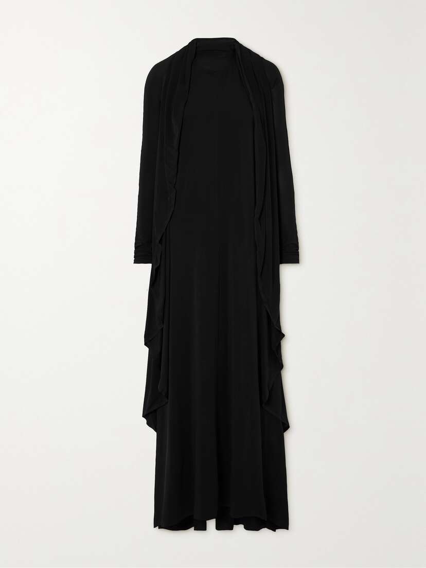 Alaïa Hooded Draped Stretch-jersey Maxi Dress