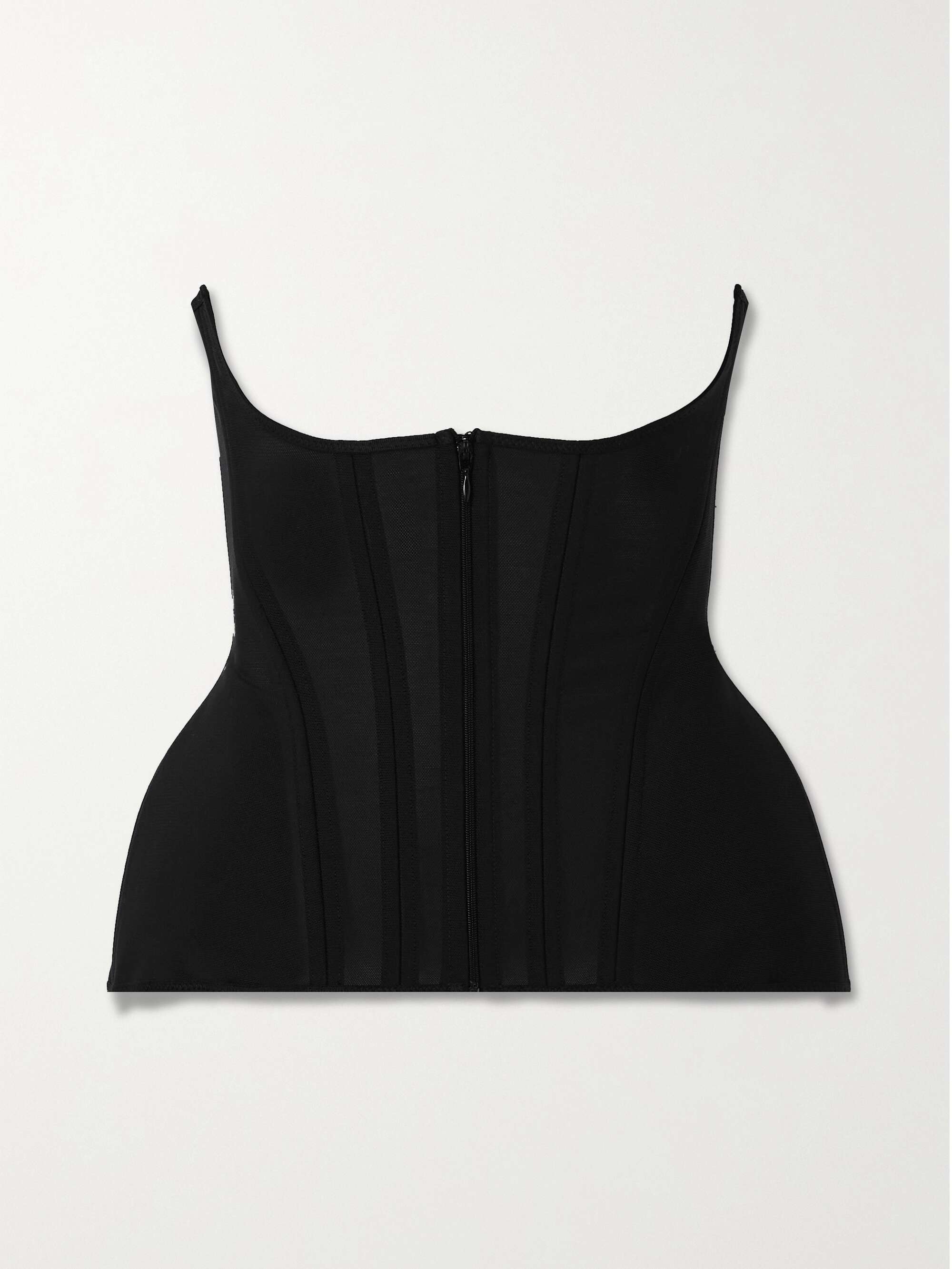 ALAÏA Padded stretch-mesh bustier top | NET-A-PORTER