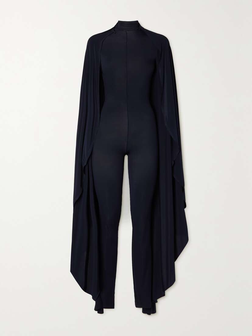 Alaïa Asymmetric Draped Stretch-jersey Turtleneck Jumpsuit