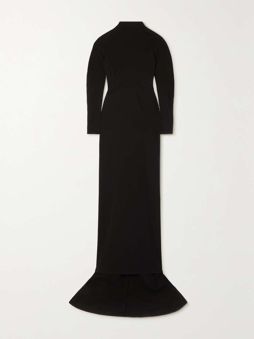 Alaïa Embellished Gathered Open-back Stretch-taffeta Gown