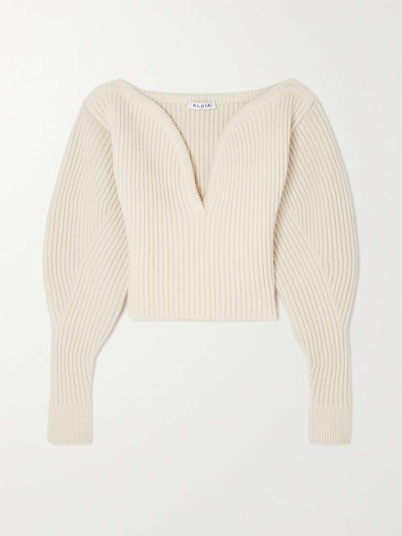 Alaïa Ribbed Wool And Cashmere-blend Sweater