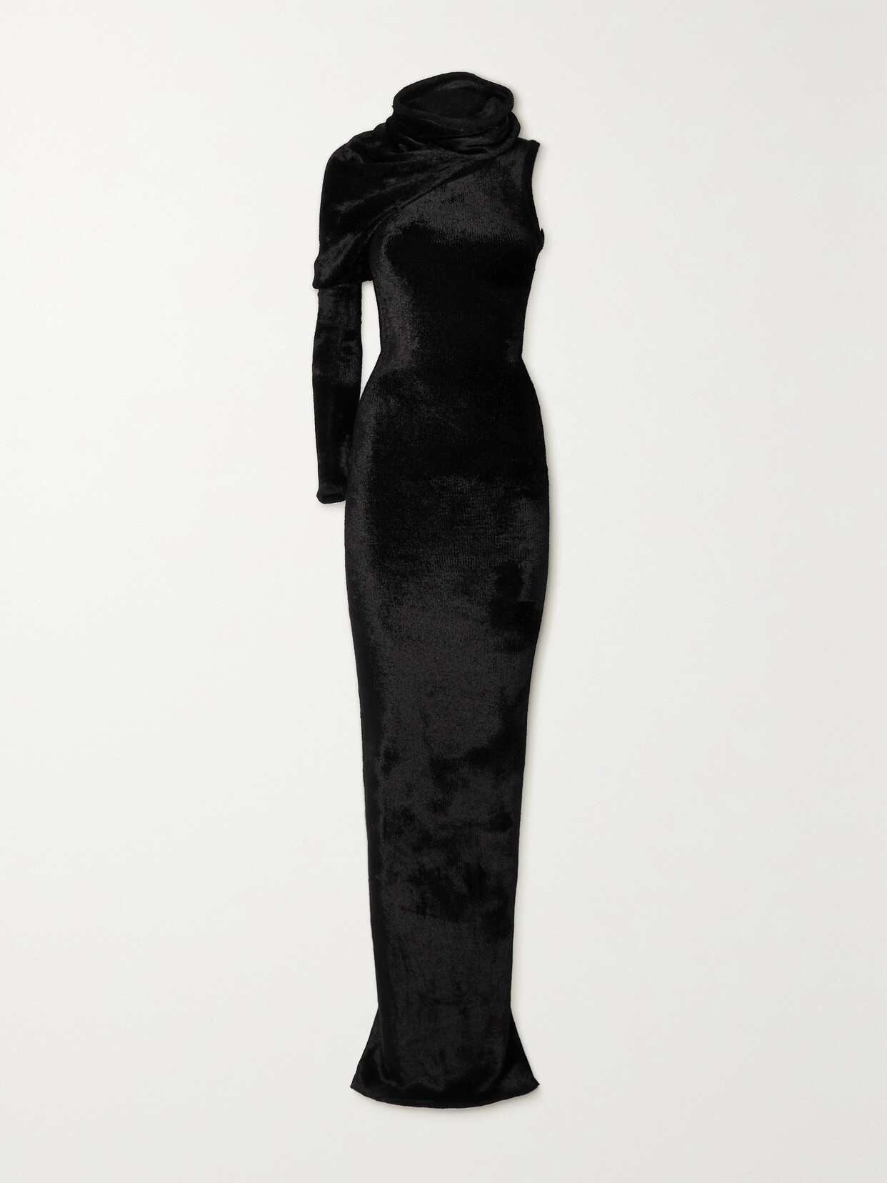 Alaïa Convertible Chenille Gown In Black
