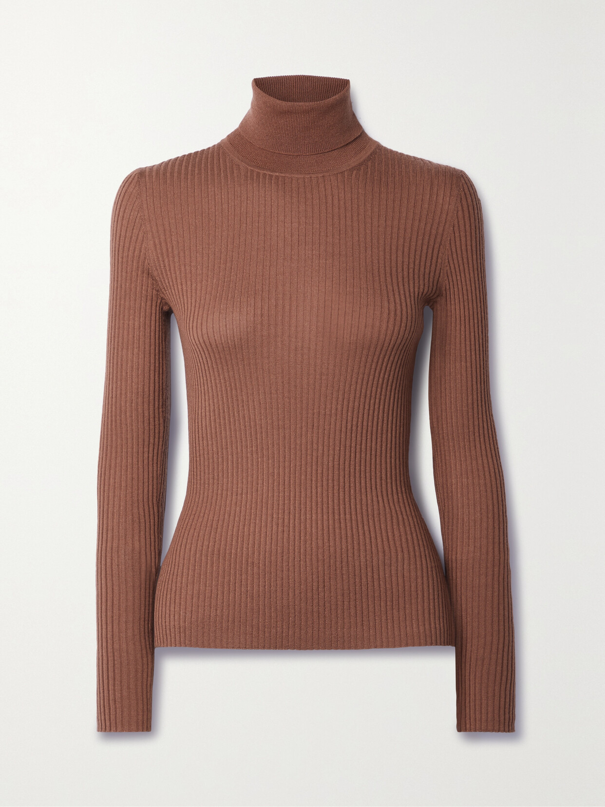 Gabriela Hearst - Peppe Ribbed Cashmere And Silk-blend Turtleneck Sweater - Brown