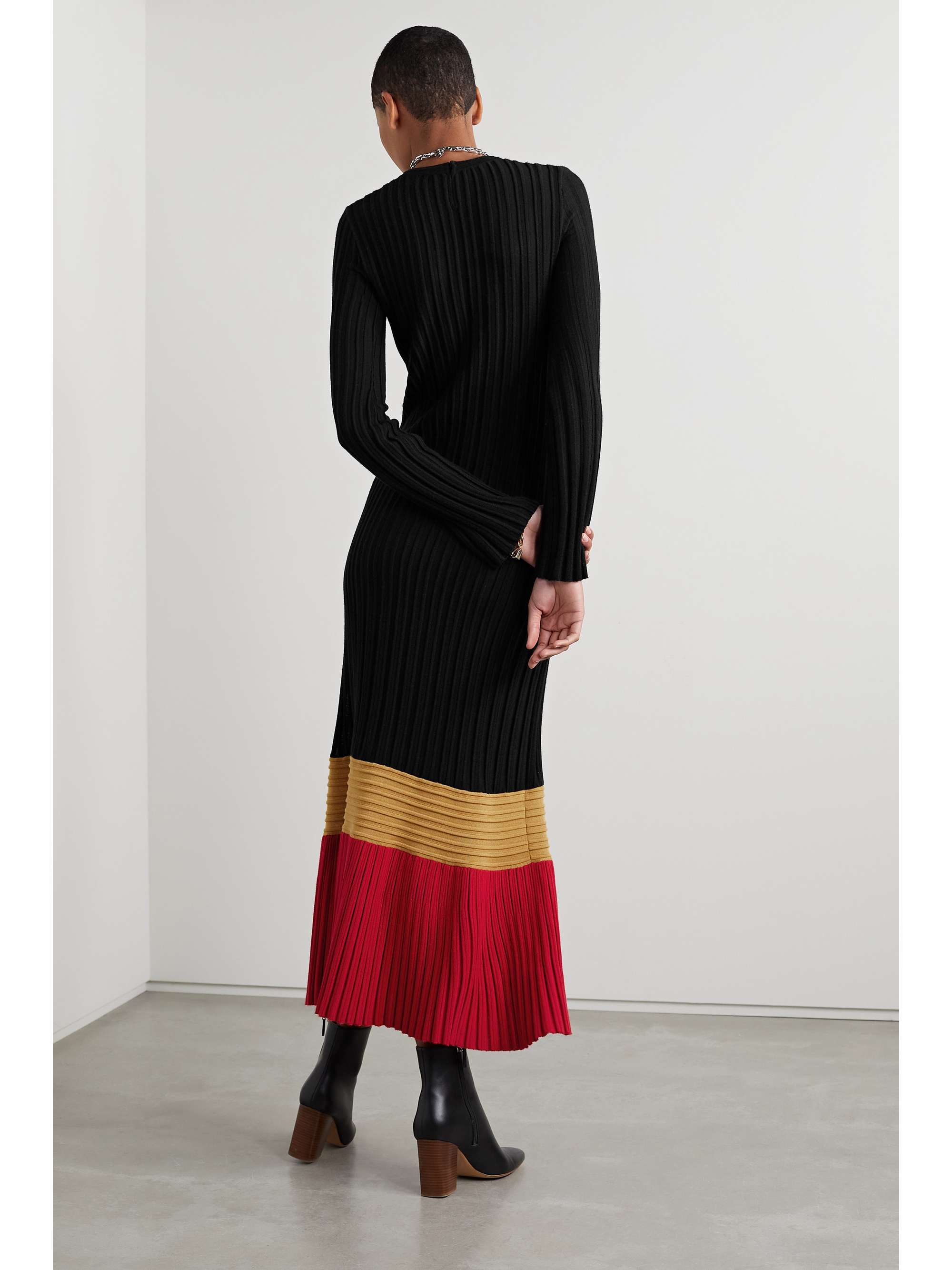 GABRIELA HEARST Fiona ribbed cashmere and silk-blend midi dress