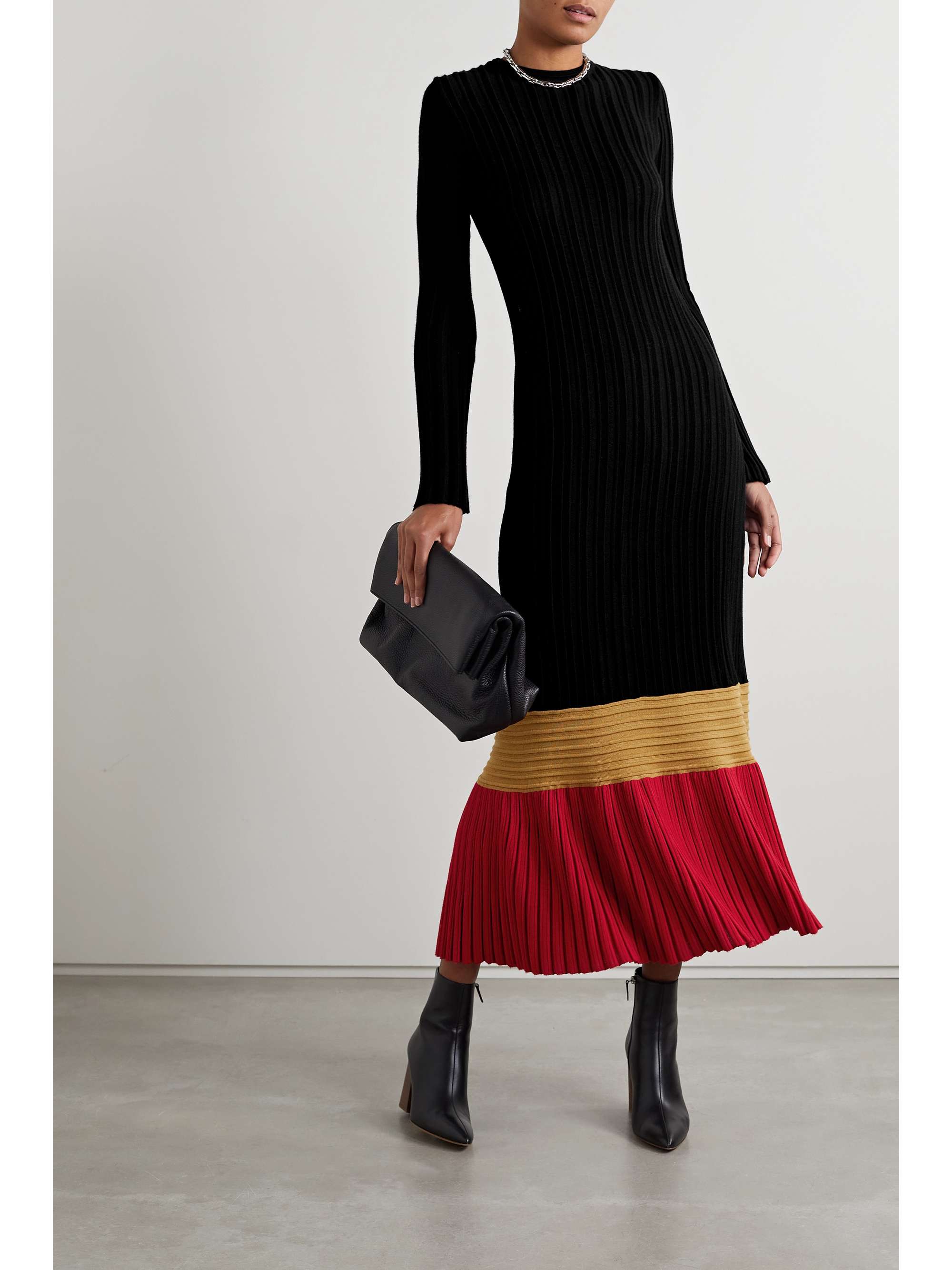 GABRIELA HEARST Fiona ribbed cashmere and silk-blend midi dress