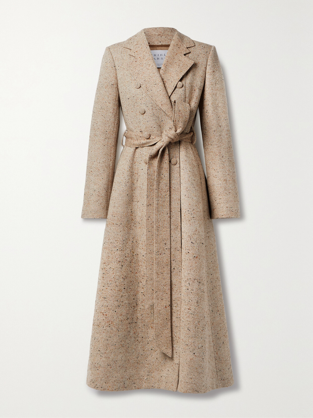 Gabriela Hearst Saunders Belted Double-breasted Wool And Cashmere-blend Coat In Neutrals